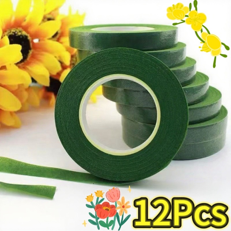 Floral Tape Green - 1-12 لفات باقة خضراء شريط زهور