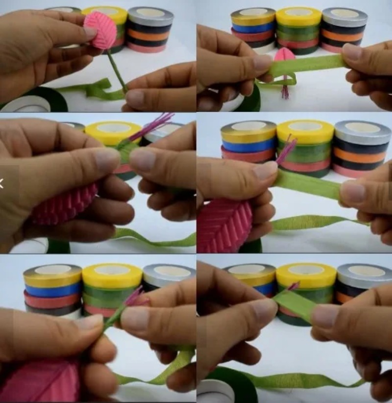 Floral Tape Green - 5 قطعة 30 ياردة ذاتية اللصق