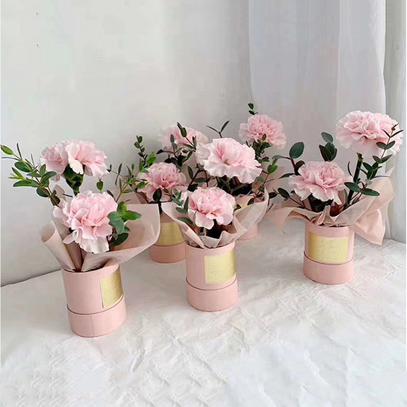 Florist Supply Buckets - صندوق ورقي مستدير مع غطاء عناق