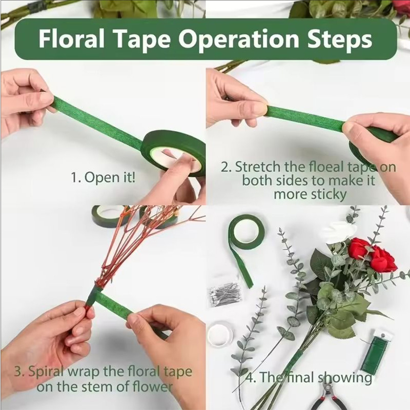 شريط زهور بطول 30 ياردة وعرض 1 - مراجعة Floral Tape Green وسعره
