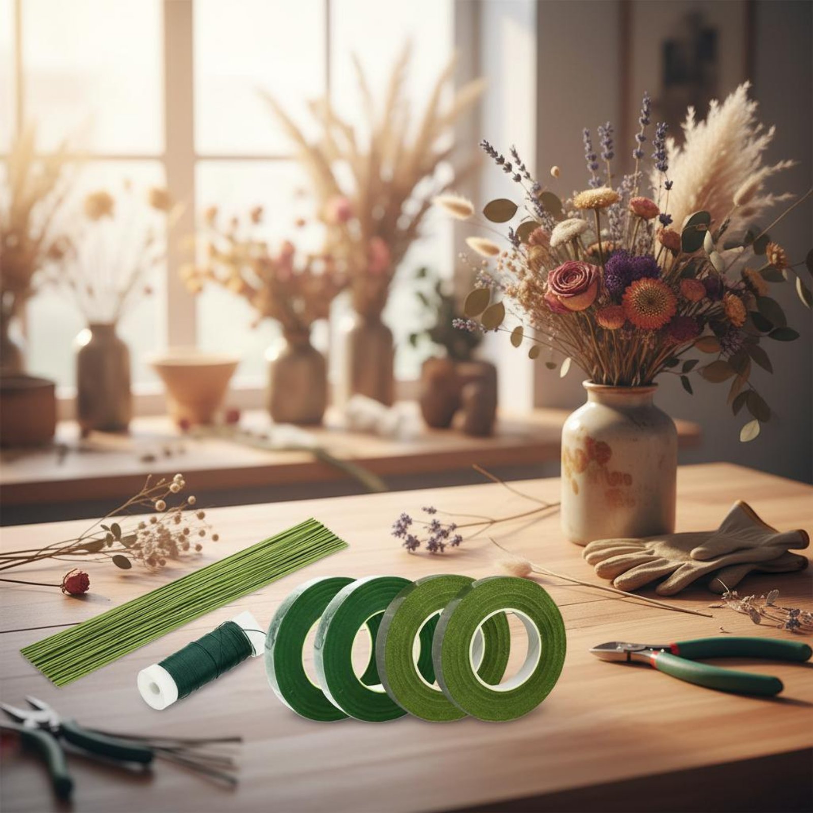 طقم صنع ترتيبات الزهور، مجموعة - مراجعة Floral Tape Green وسعره