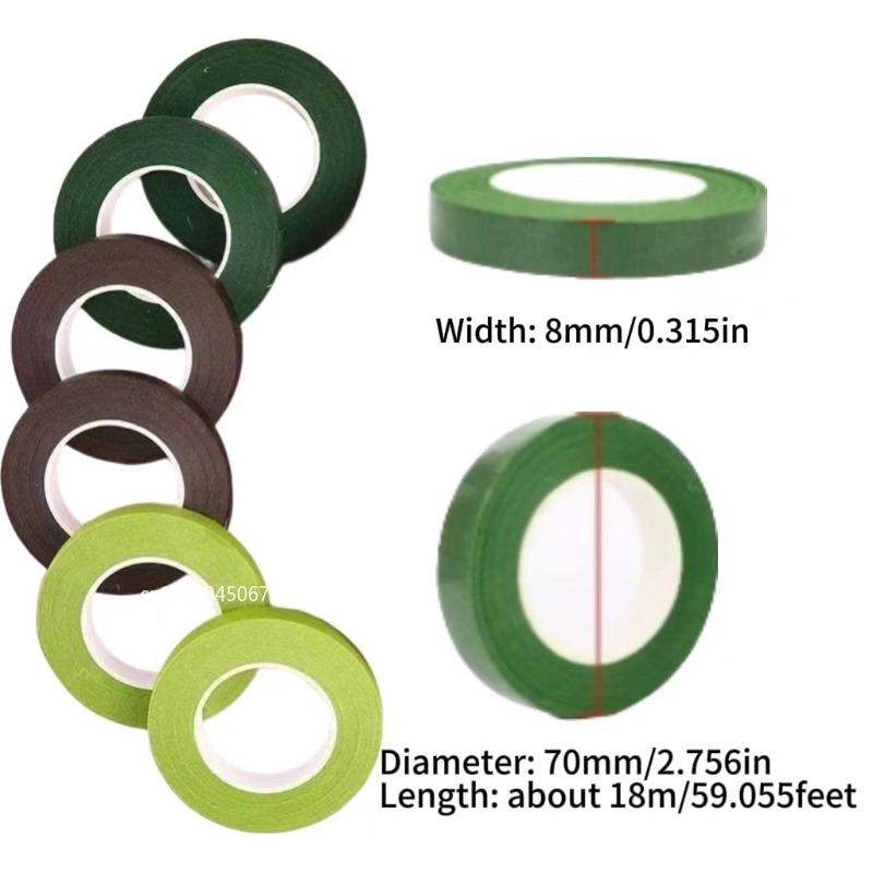 أشرطة زهور خضراء من ورق الكريب - مراجعة Floral Tape Green وسعره
