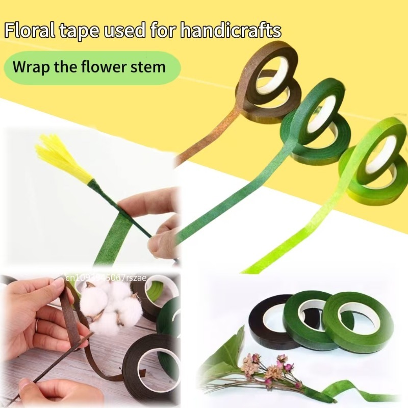 أشرطة زهور خضراء من ورق الكريب - مراجعة Floral Tape Green وسعره